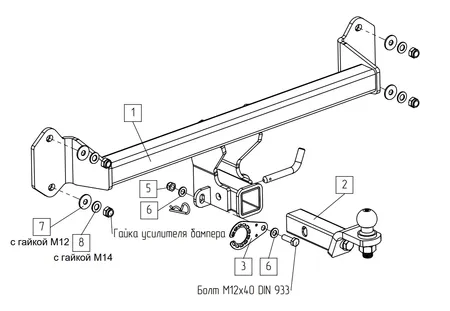 Фаркоп TowRus для BMW iX1 2022-  049113 в Набережные Челны