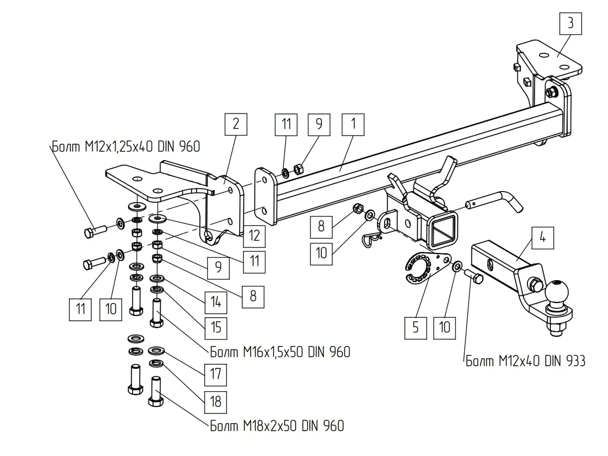 Фаркоп TowRus для Haval Dargo 2025- 129299 в Набережные Челны