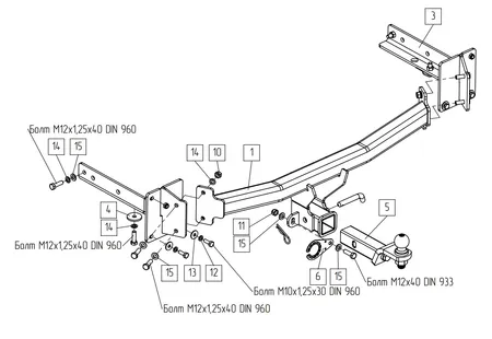Фаркоп TowRus для LiXiang L6 2024- Арт. 288194 288194 в Набережные Челны